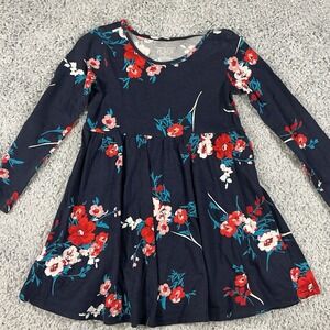 Carter Girls Dress Size 4 T Navy Floral